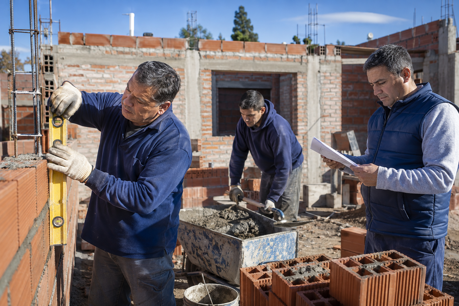 Categorías UOCRA: oficial especializado, oficial, medio oficial, ayudante y sereno