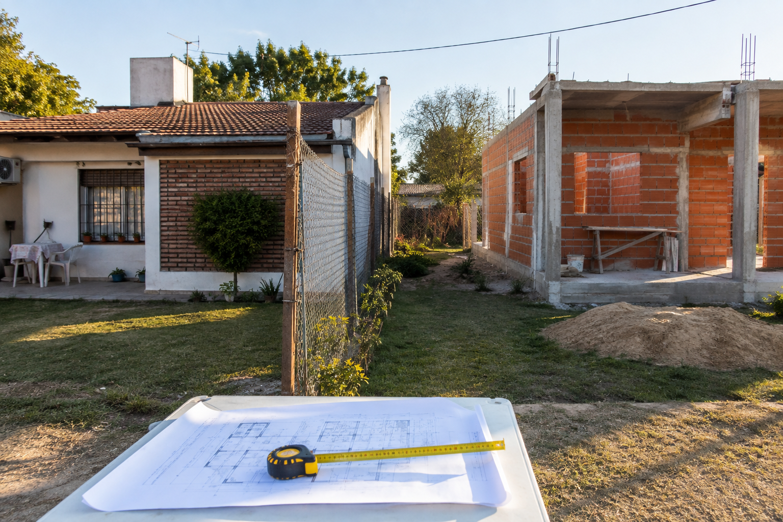 Vivienda construida dentro de un terreno familiar