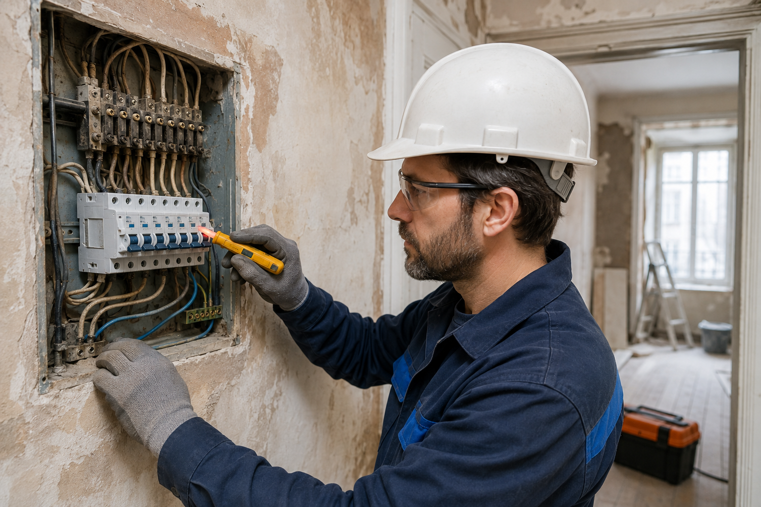Tablero e instalación eléctrica de una vivienda antigua